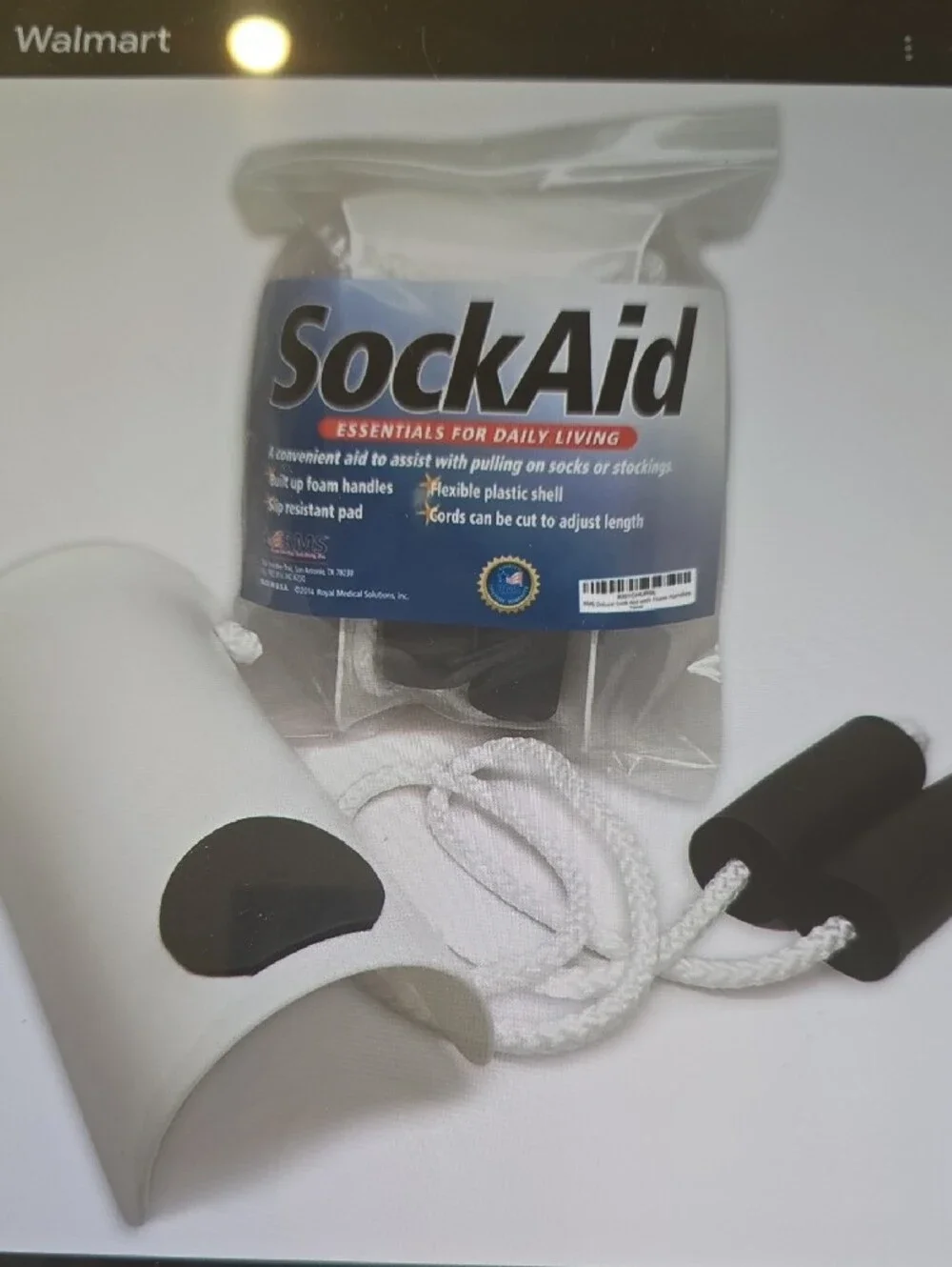 Essentials Sock Aid - White With Foam Handles